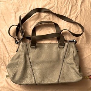 Leather gray handbag crossbody bag